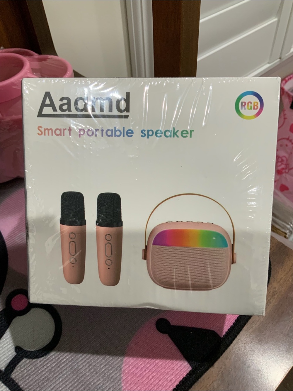 Rose Gold Smart Portable Speaker with RGB Lighting